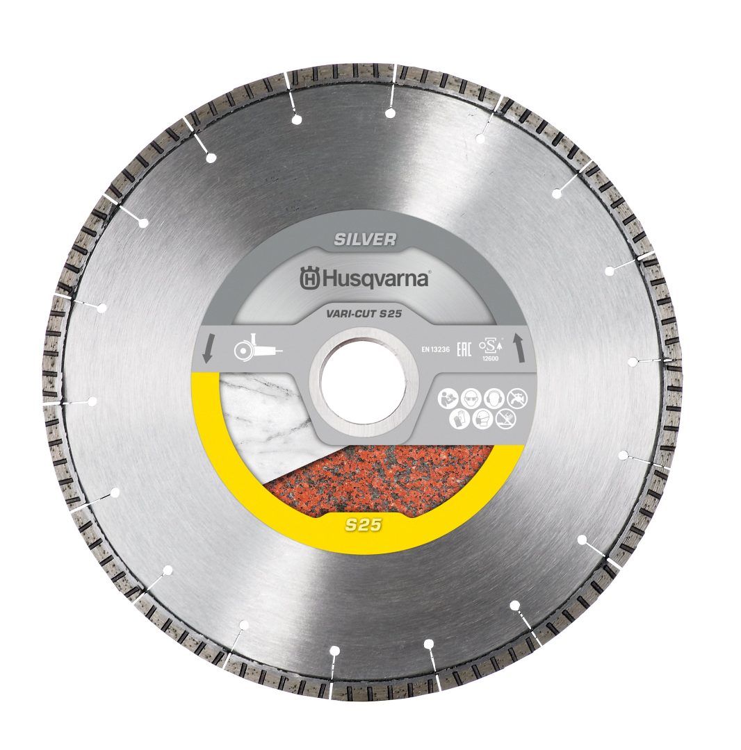 Husqvarna VARI-CUT™ S25 – diamantový kotúč na rezanie granitu, kremeňa, mramoru, čadiča, tvrdého betónu Husqvarna VARI-CUT™ S25 - diamantový kotúč na rezanie granitu, kremeňa, mramoru, čadiča, tvrdého betónu – Obrázok 1