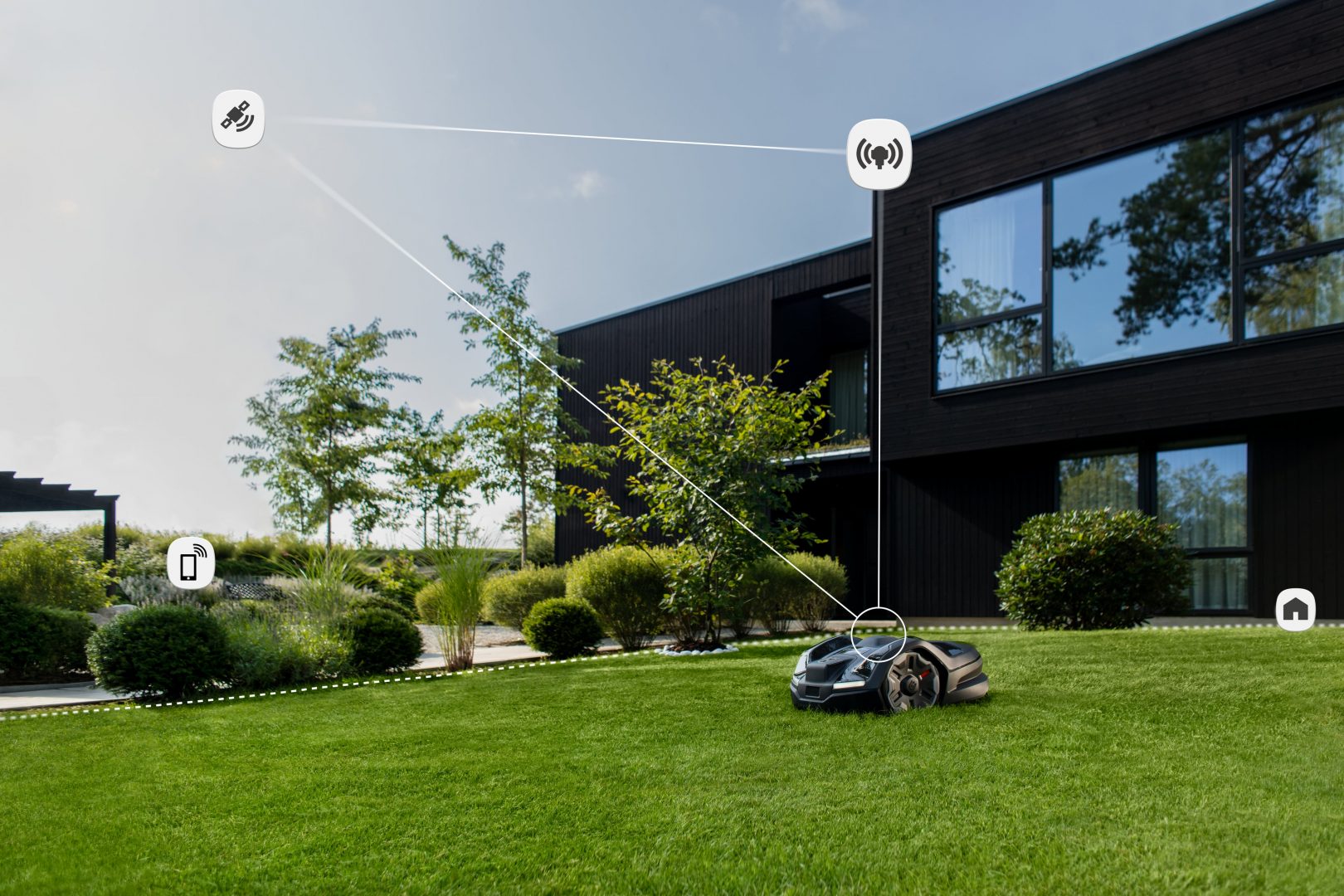 Husqvarna Automower® 305E NERA s bedrôtovou technológiou